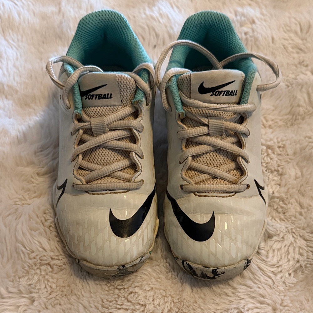 Nike Kids White and Teal Sneakers